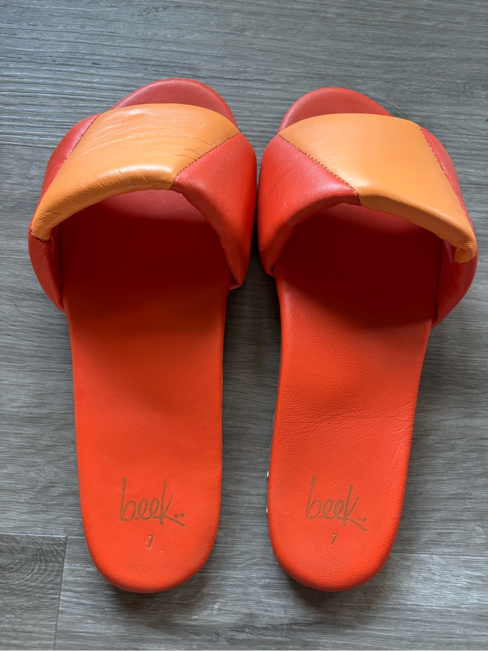 Beek Orange Padded Sandals